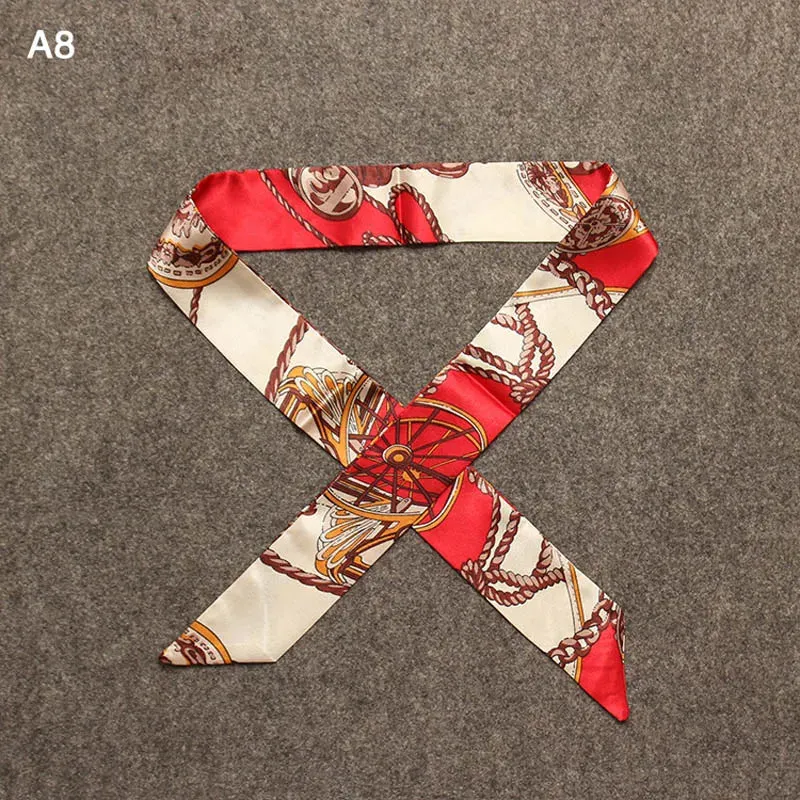 New Silk Small Women Fashion Scarf Hair Bags Handle Decoration Tie Multifunction Hand Ribbon Scarf