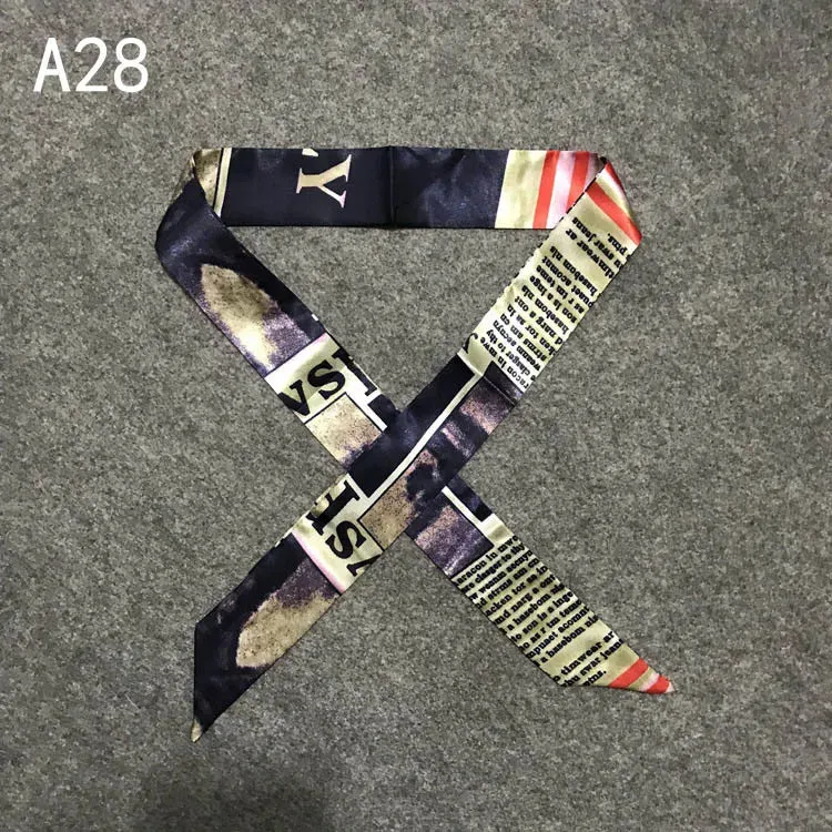 New Silk Small Women Fashion Scarf Hair Bags Handle Decoration Tie Multifunction Hand Ribbon Scarf