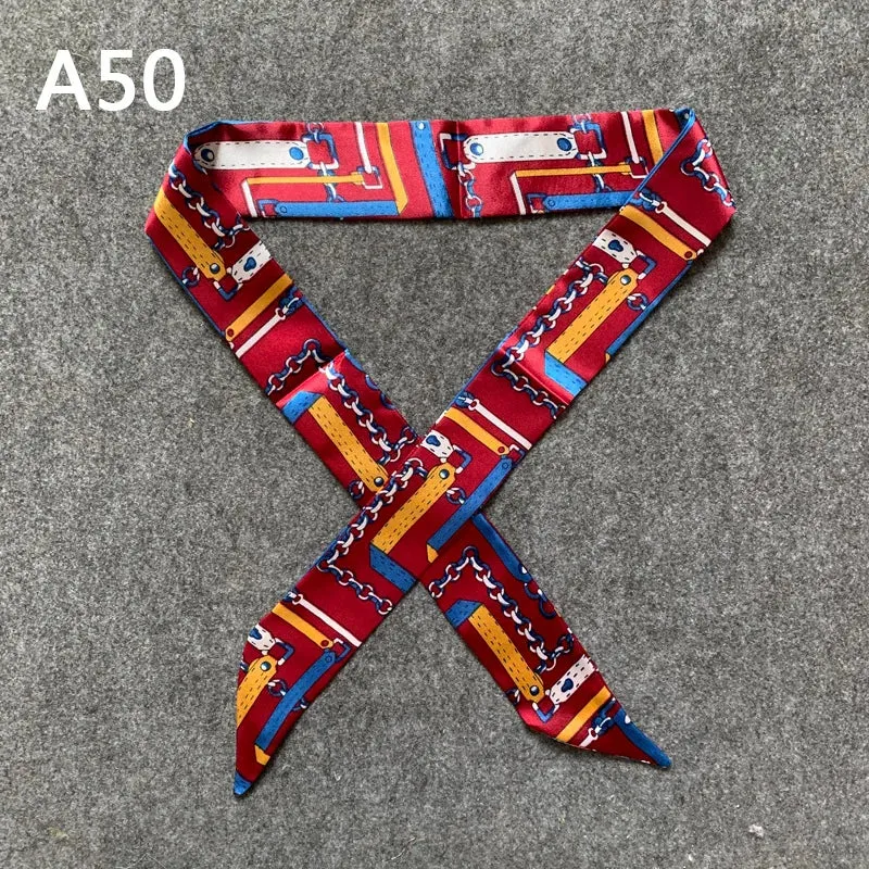 New Silk Small Women Fashion Scarf Hair Bags Handle Decoration Tie Multifunction Hand Ribbon Scarf