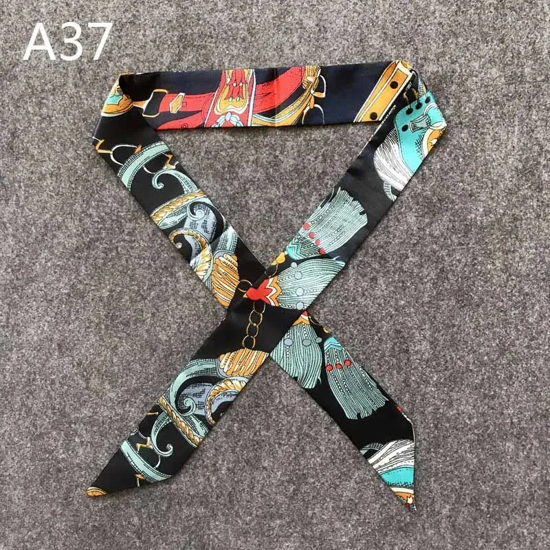 New Silk Small Women Fashion Scarf Hair Bags Handle Decoration Tie Multifunction Hand Ribbon Scarf