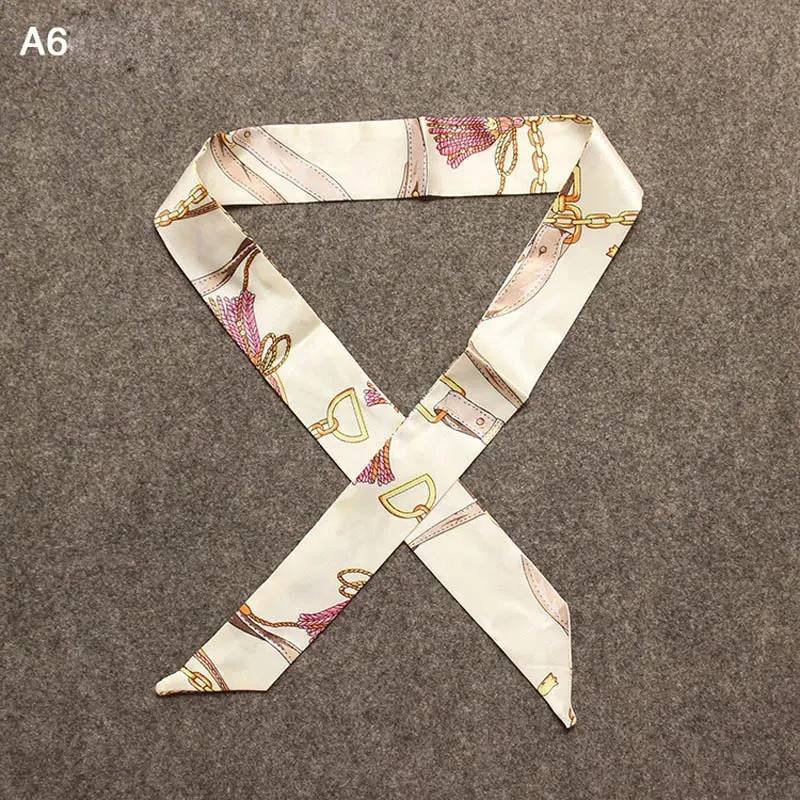 New Silk Small Women Fashion Scarf Hair Bags Handle Decoration Tie Multifunction Hand Ribbon Scarf