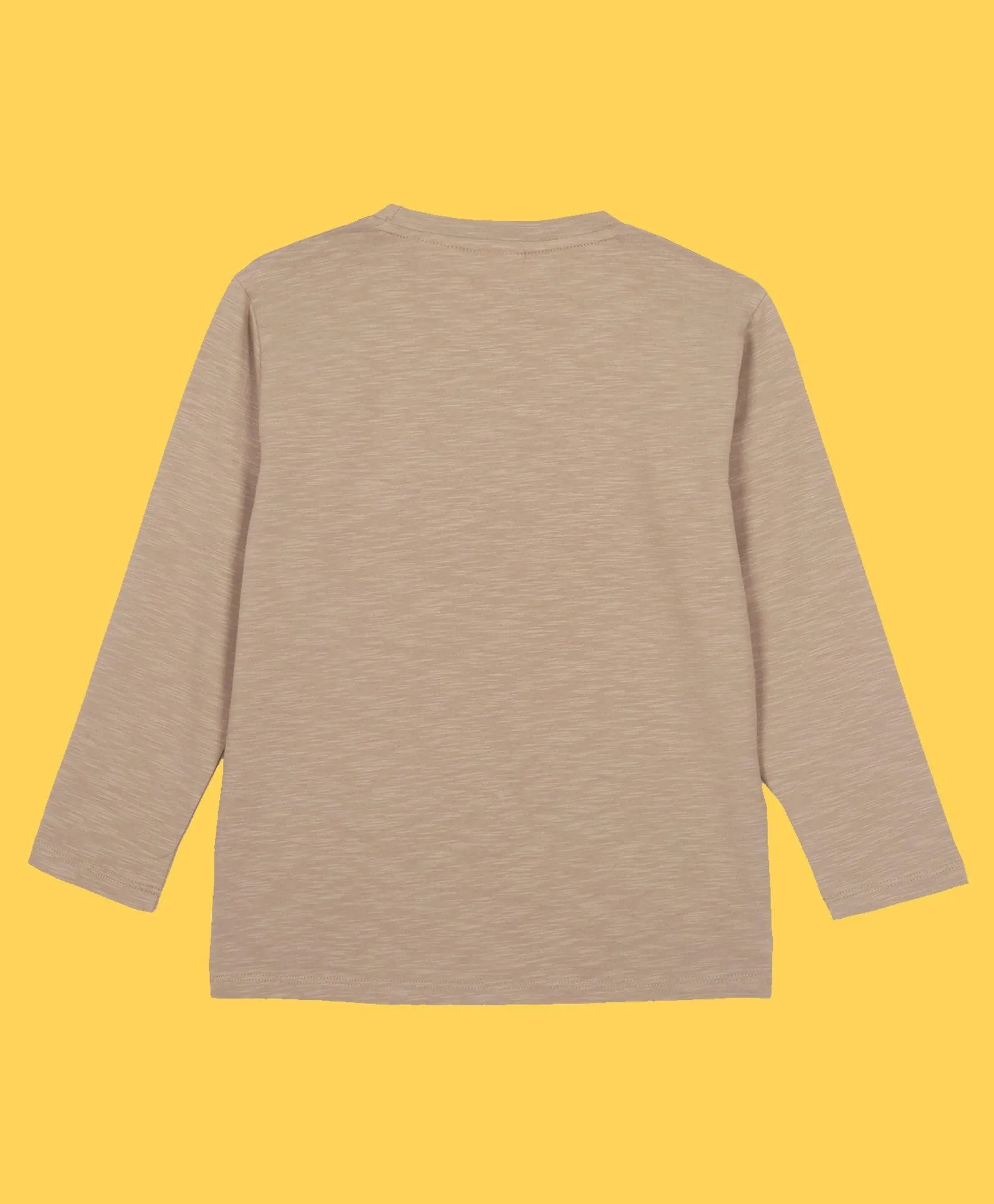 NEWYORK BOYS LONG SLEEVE T-SHIRT - BEIGH SLUB