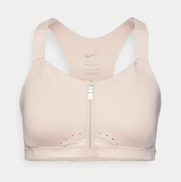 Nike Women's Dri-FIT Alpha High Support Padded Zip Front Sports Bra Small (A-C)
