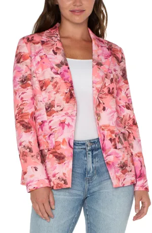 Notch Collar Blazer - Pink Punch