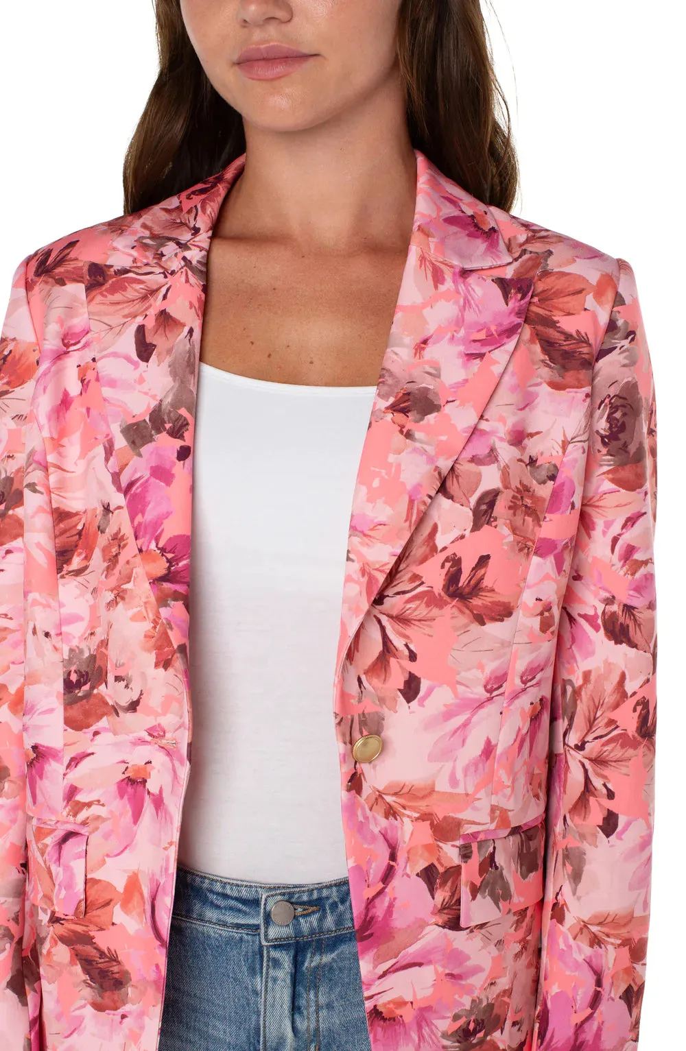 Notch Collar Blazer - Pink Punch