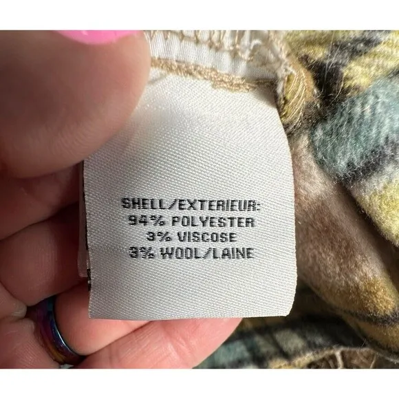 NWT Bagatelle Women's Medium Plaid Wool‎ Blend Crop Fleece Jacket Shacket #F12-4