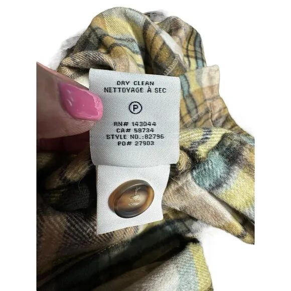 NWT Bagatelle Women's Medium Plaid Wool‎ Blend Crop Fleece Jacket Shacket #F12-4
