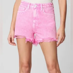 NWT BLANKNYC Women’s The Reeve High Rise Ribcage Short in Flamingo Size 30