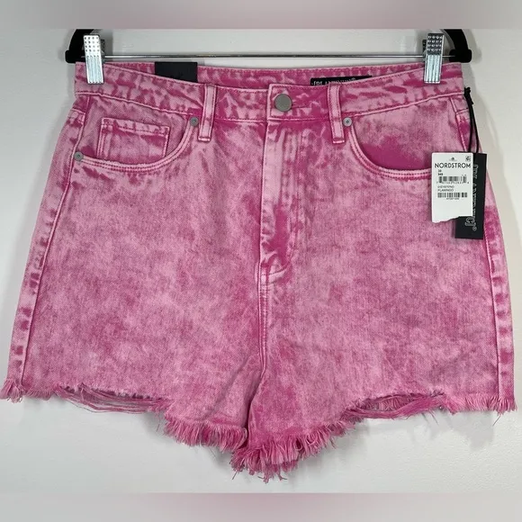 NWT BLANKNYC Women’s The Reeve High Rise Ribcage Short in Flamingo Size 30