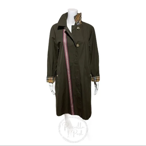 NWT BURBERRY Collegiate Stripe Gabardine Coat