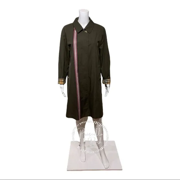 NWT BURBERRY Collegiate Stripe Gabardine Coat