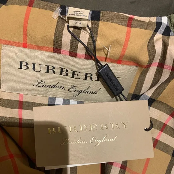 NWT BURBERRY Collegiate Stripe Gabardine Coat