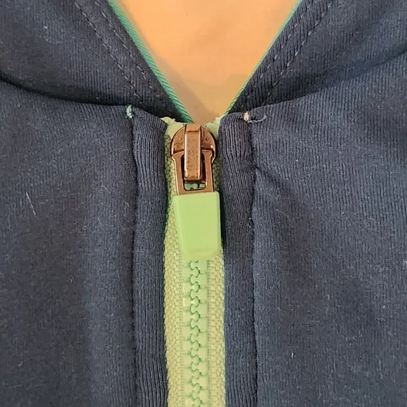 NWT Fabletics Zip-Up Sports Bra - Blue &amp; Turquoise
