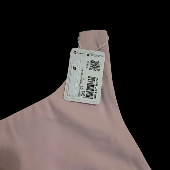 NWT, Lululemon, Align Asymmetrical Bra, Sz 8 Cups A / B , Soft Pink