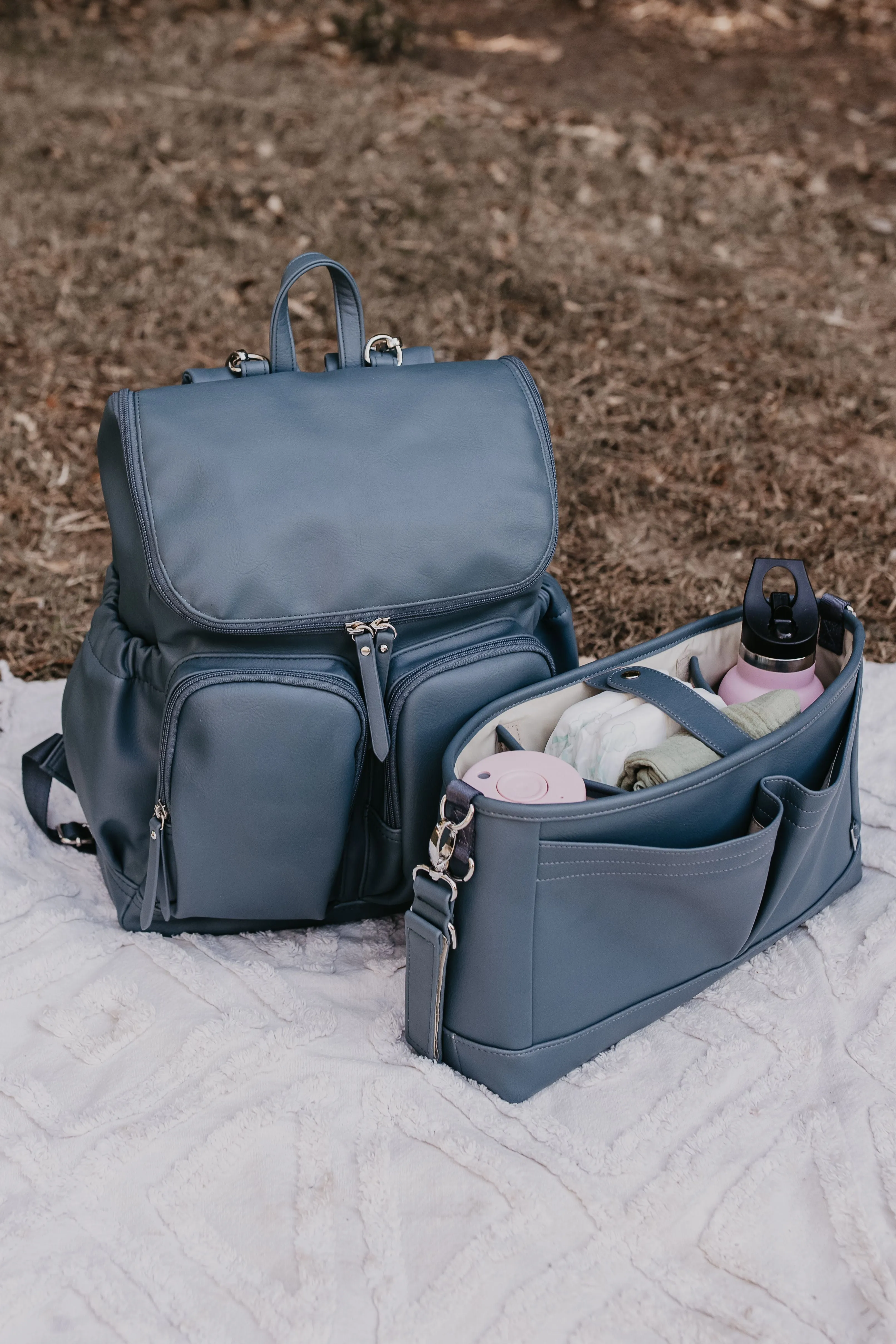 OiOi Nappy Backpack - Stone Blue