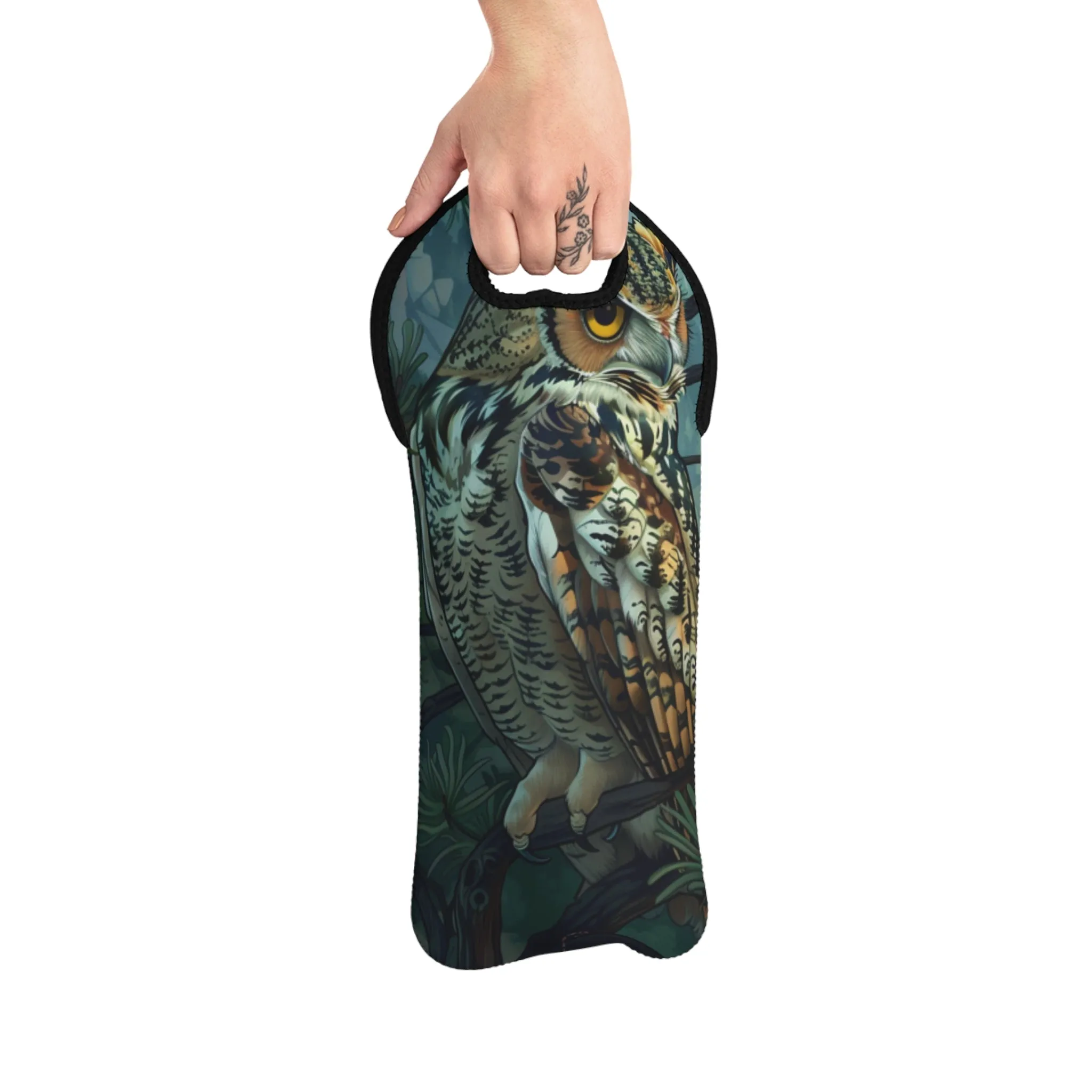 Owl Wine Tote Bag