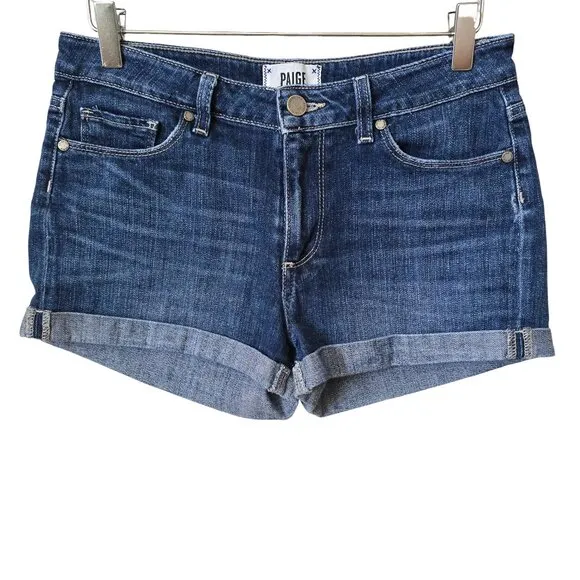Paige Jimmy Jimmy Rolled Cuff Denim Jean Shorts in Audrey