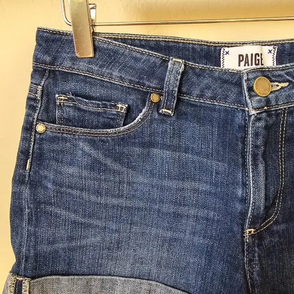 Paige Jimmy Jimmy Rolled Cuff Denim Jean Shorts in Audrey