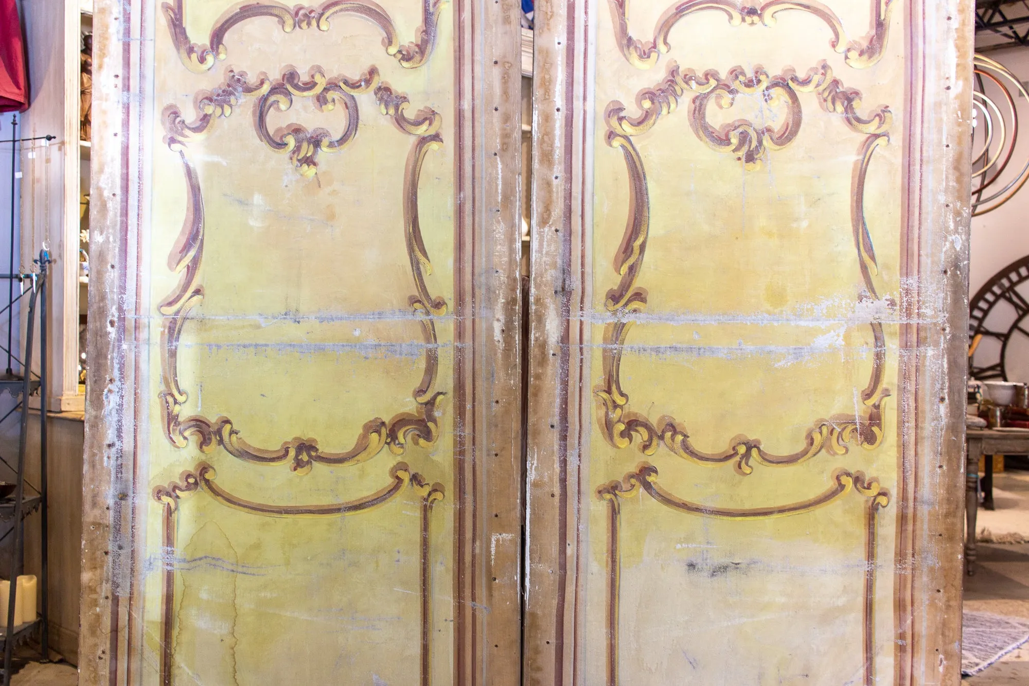 Pair of Oversized Italian Hand-Painted Stage Prop Scenery Panels