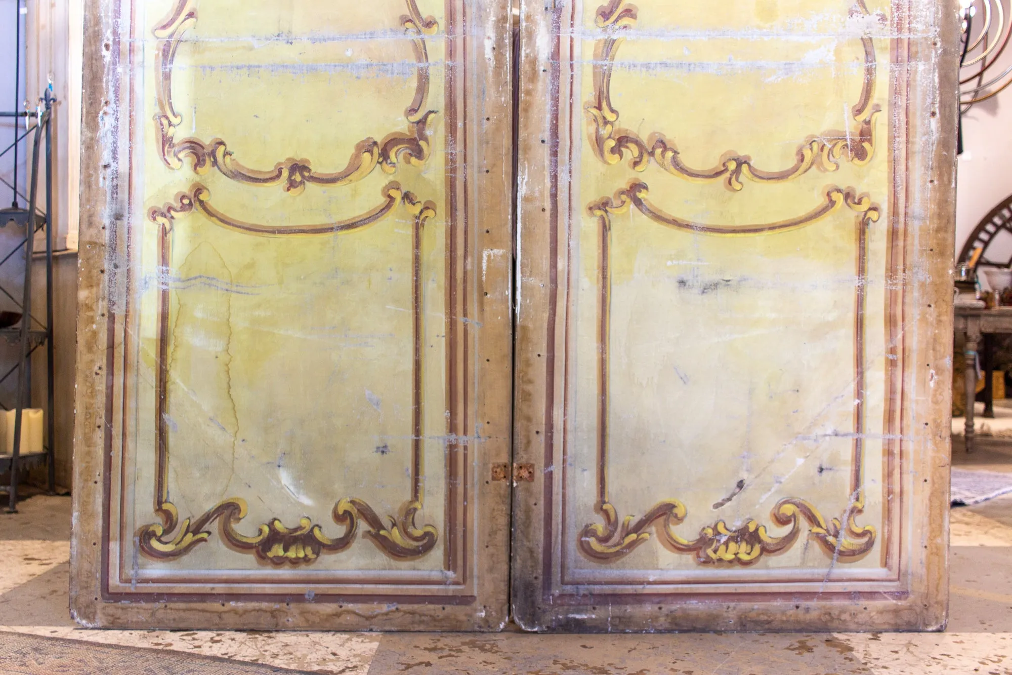 Pair of Oversized Italian Hand-Painted Stage Prop Scenery Panels
