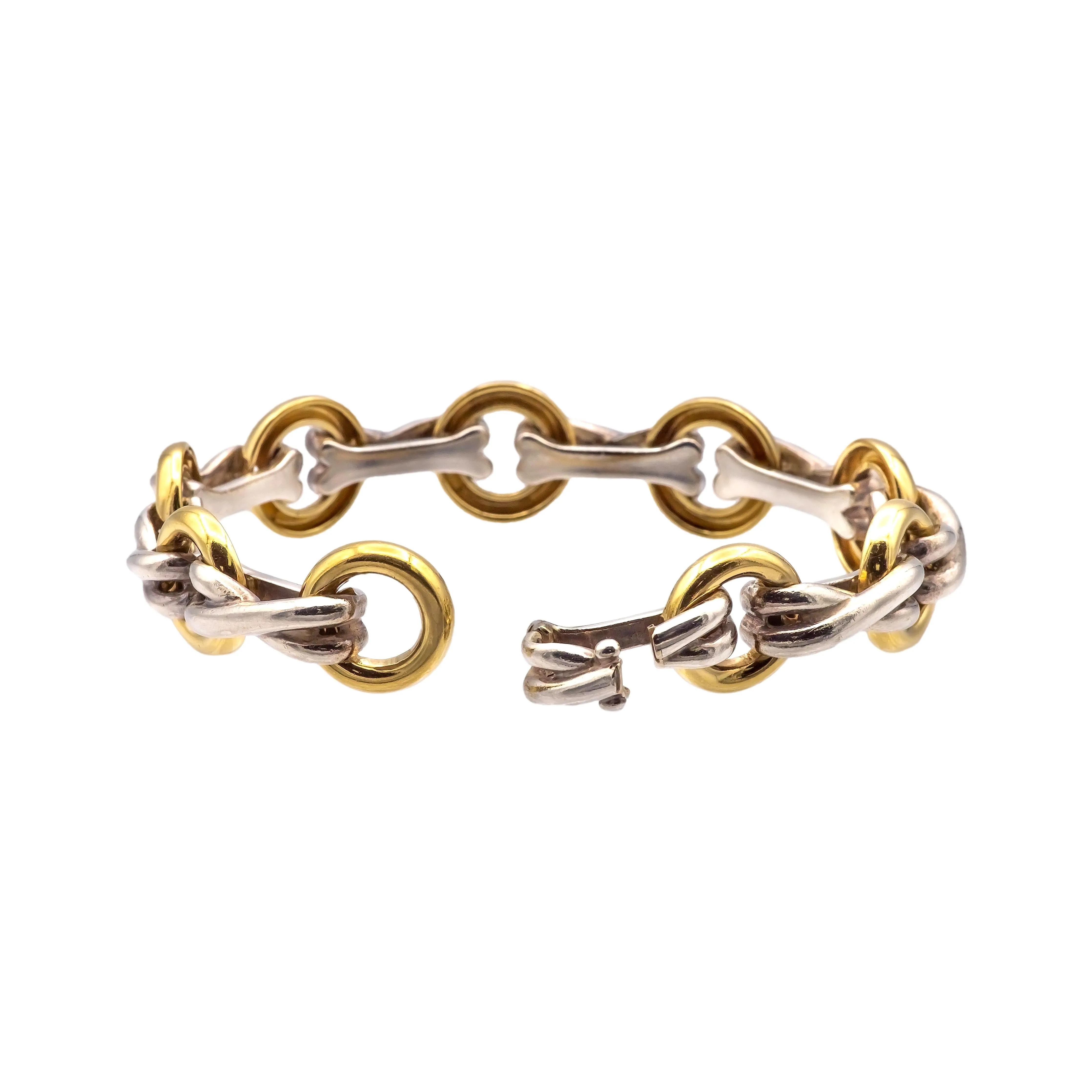 Paloma Picasso for Tiffany & Co. 18K Yellow Gold and Silver XO Vintage Bracelet
