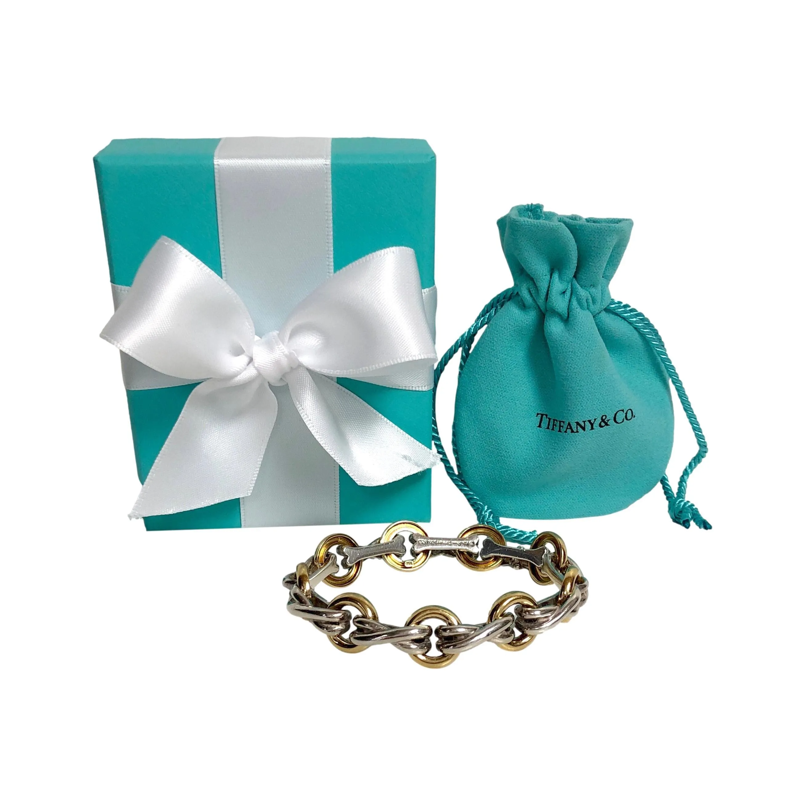 Paloma Picasso for Tiffany & Co. 18K Yellow Gold and Silver XO Vintage Bracelet