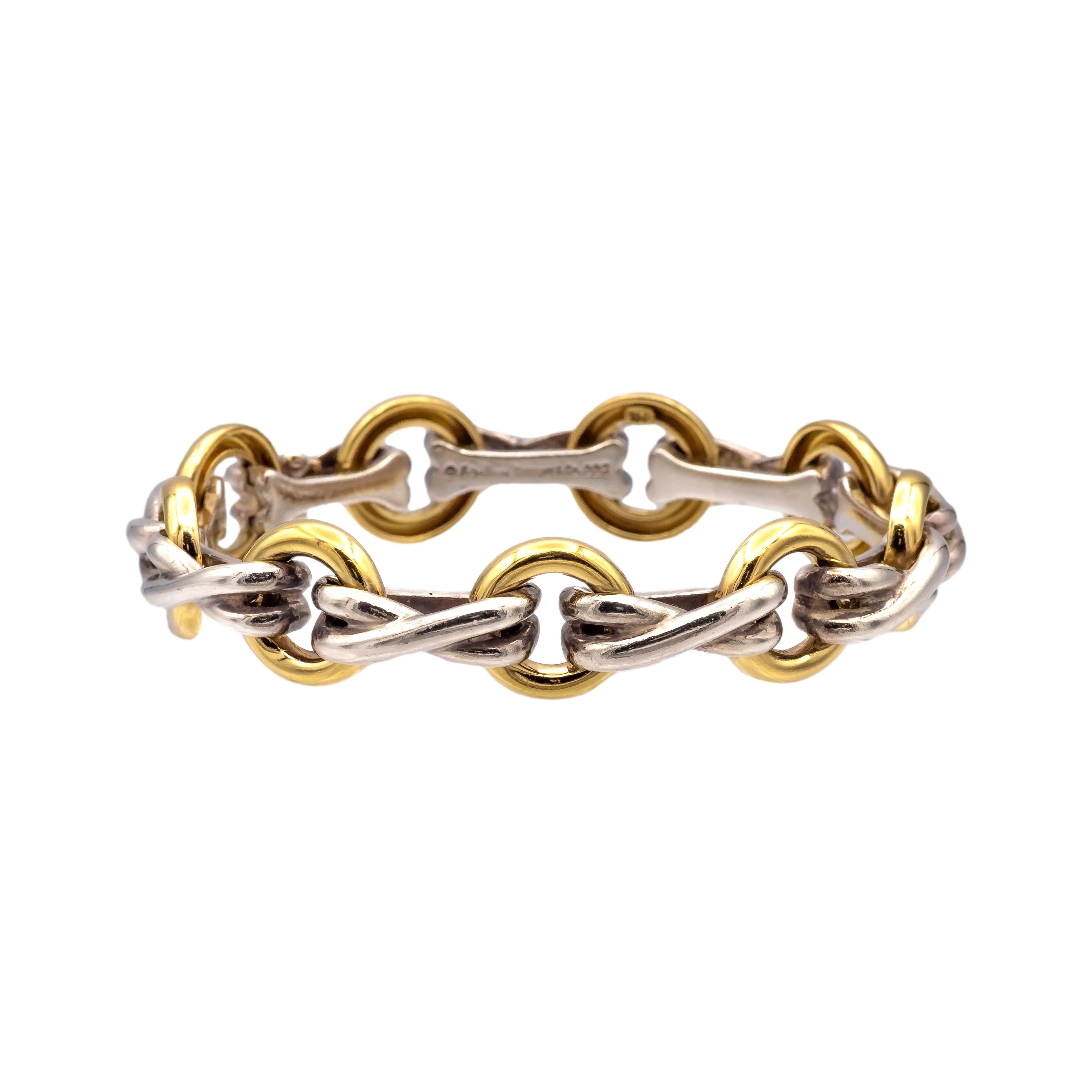 Paloma Picasso for Tiffany & Co. 18K Yellow Gold and Silver XO Vintage Bracelet