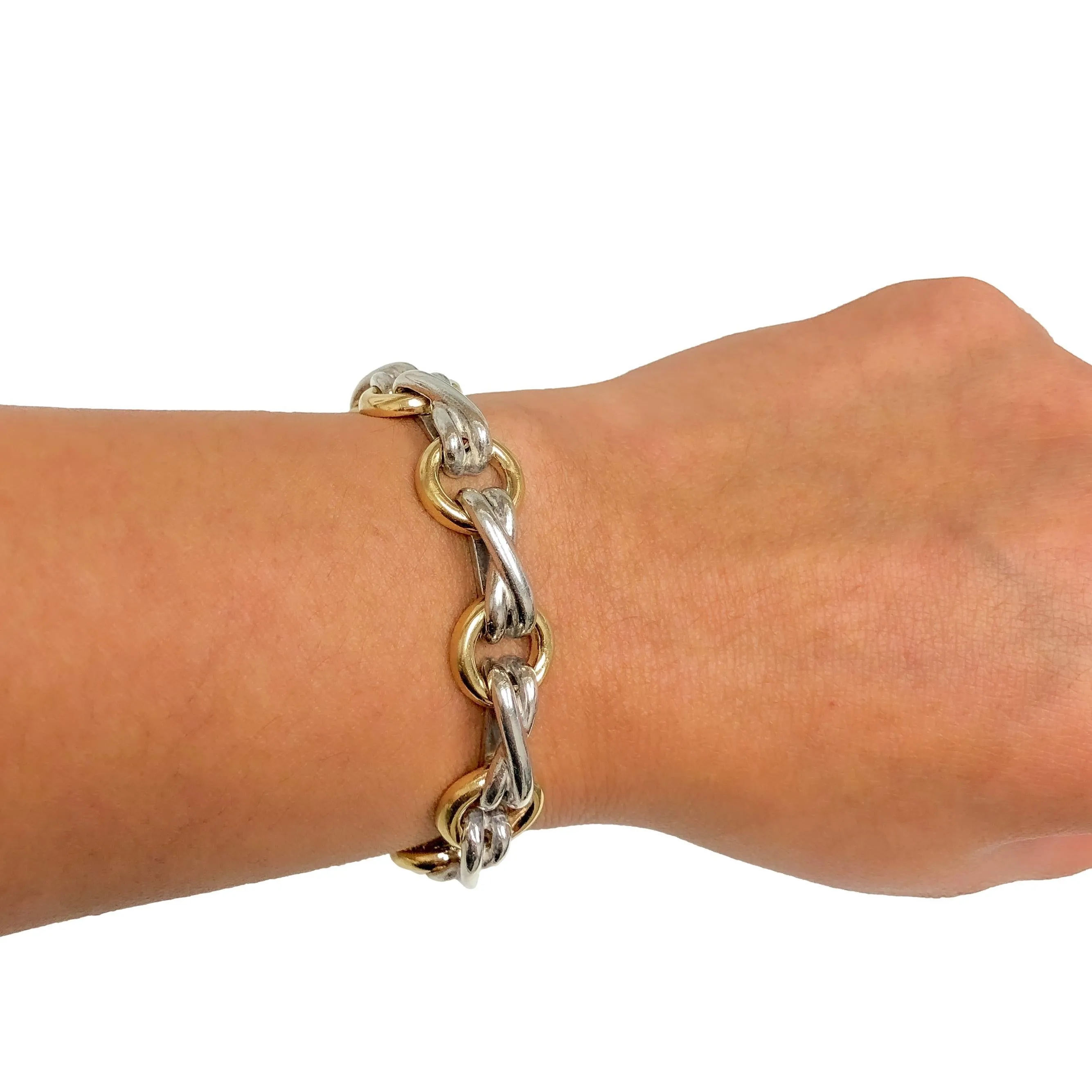Paloma Picasso for Tiffany & Co. 18K Yellow Gold and Silver XO Vintage Bracelet