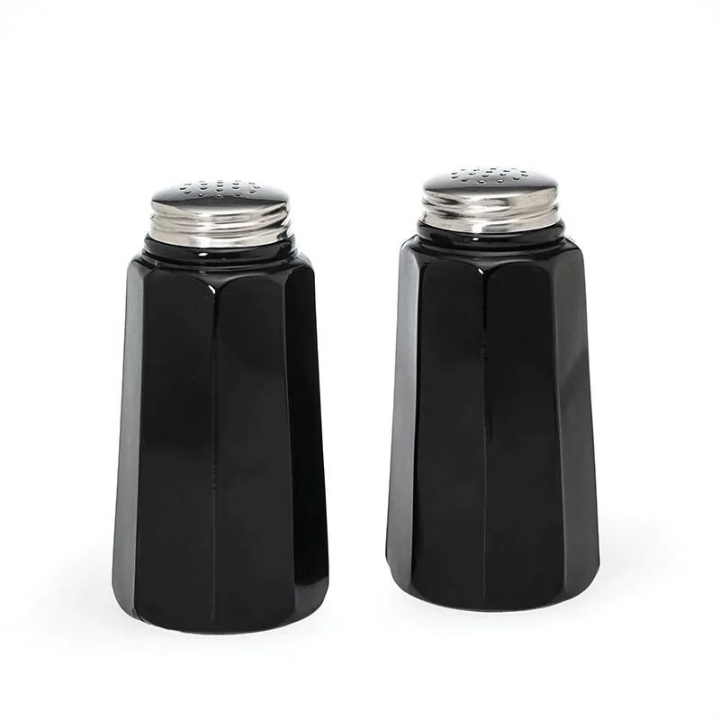 Panel Glass Salt & Pepper Shaker Set - 6 Color Options