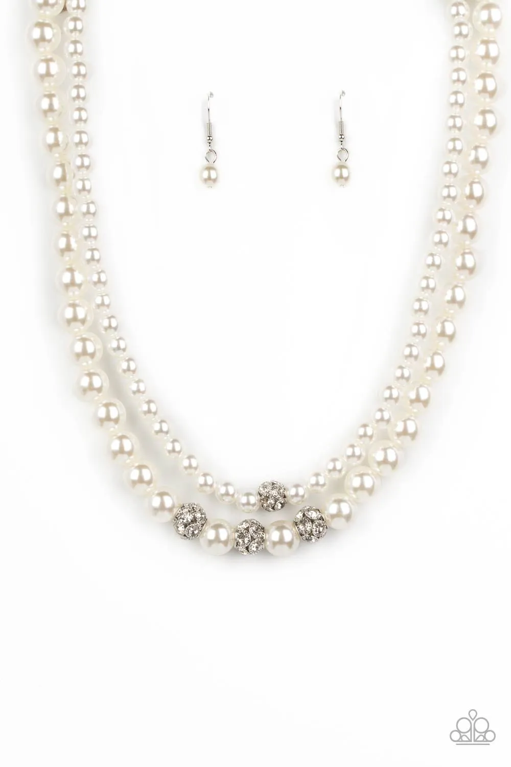 Paparazzi Brilliant Ballerina - White Necklace