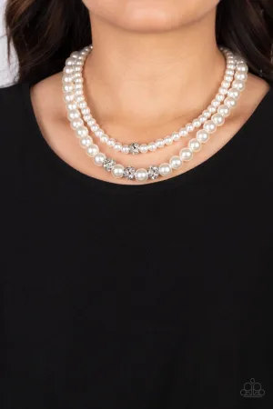 Paparazzi Brilliant Ballerina - White Necklace