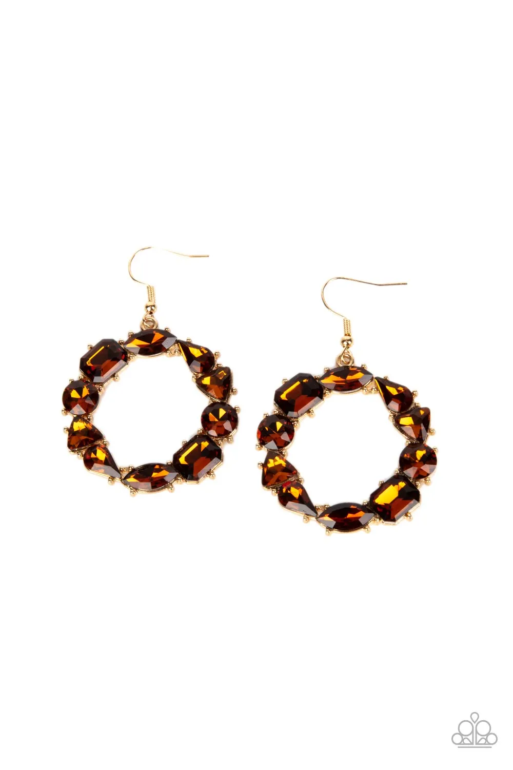 Paparazzi I Need Some HEIR Necklace Brown & GLOWING in Circles Earrings Brown