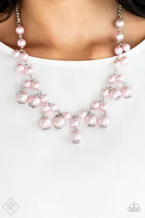 Paparazzi - Soon To Be Mrs. - Pink Pearl Necklace