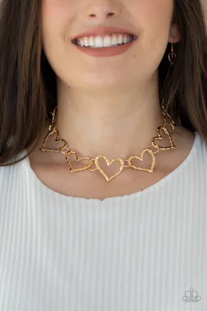Paparazzi Vintagely Valentine Necklace Gold