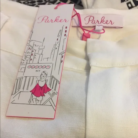 PARKER Embroidered Linen Short