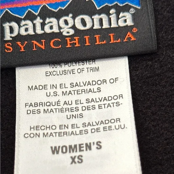 Patagonia Synchilla Full Zip Fleece Vest, Women Size XS; Black, Gray &amp; Pink.