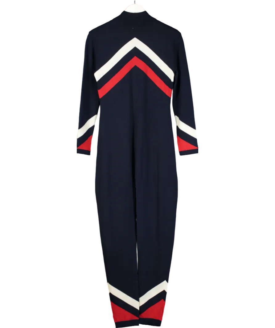 Perfect Moment Blue Knitted Wool Jumpsuit UK M