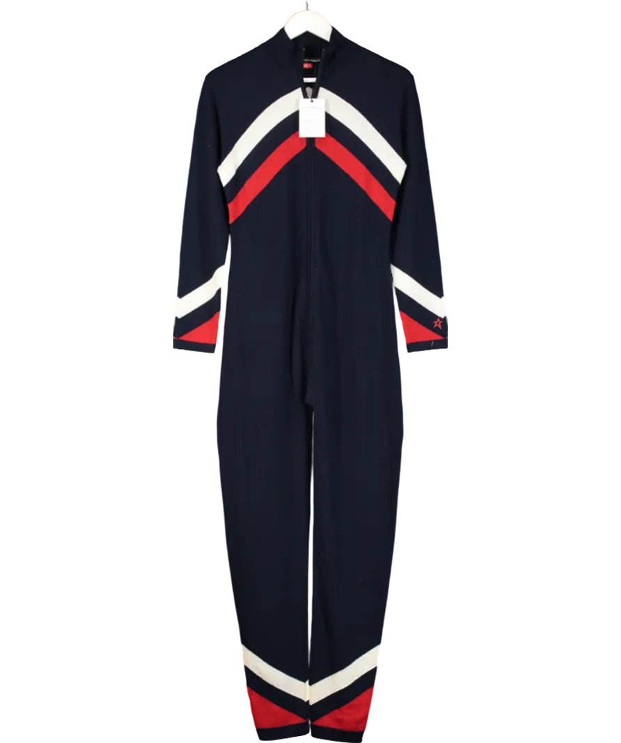 Perfect Moment Blue Knitted Wool Jumpsuit UK M