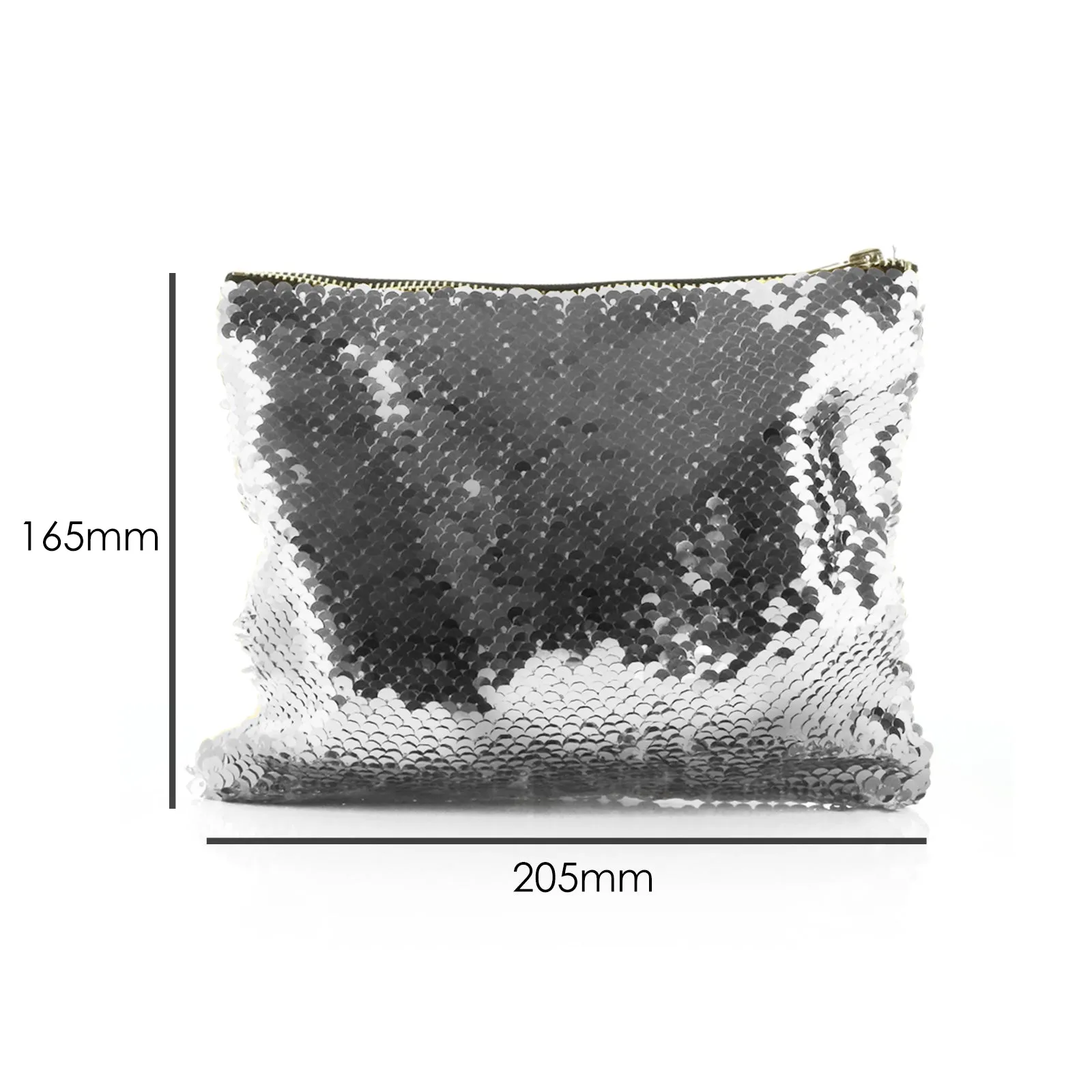 Personalised Sequin Zip Bag with Hippo Rain Drop Glitter Print and Cute Text