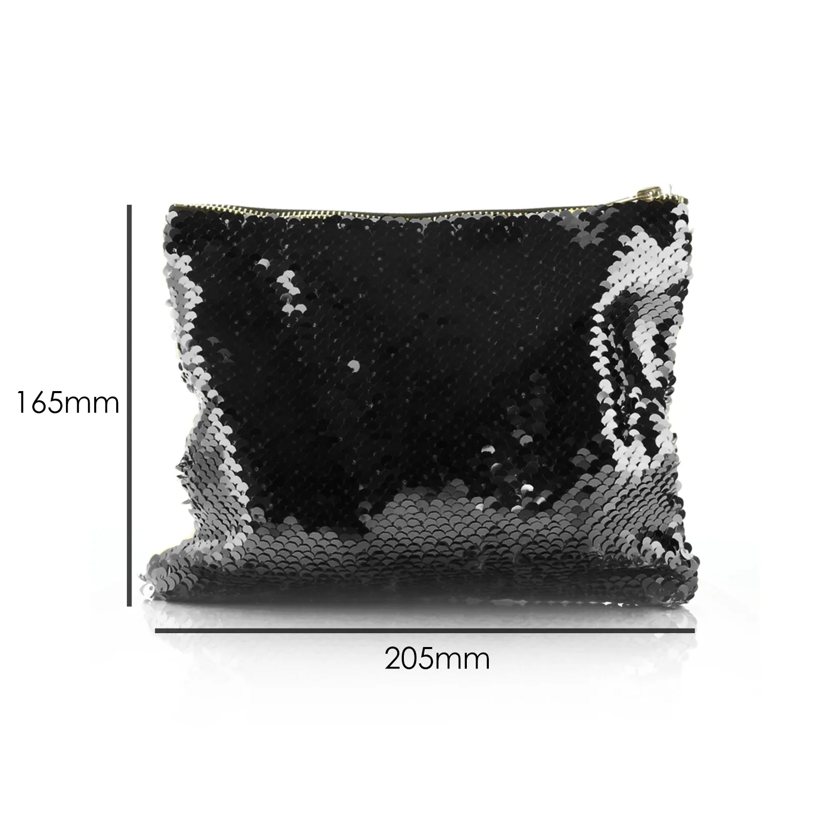 Personalised Sequin Zip Bag with Hippo Rain Drop Glitter Print and Cute Text