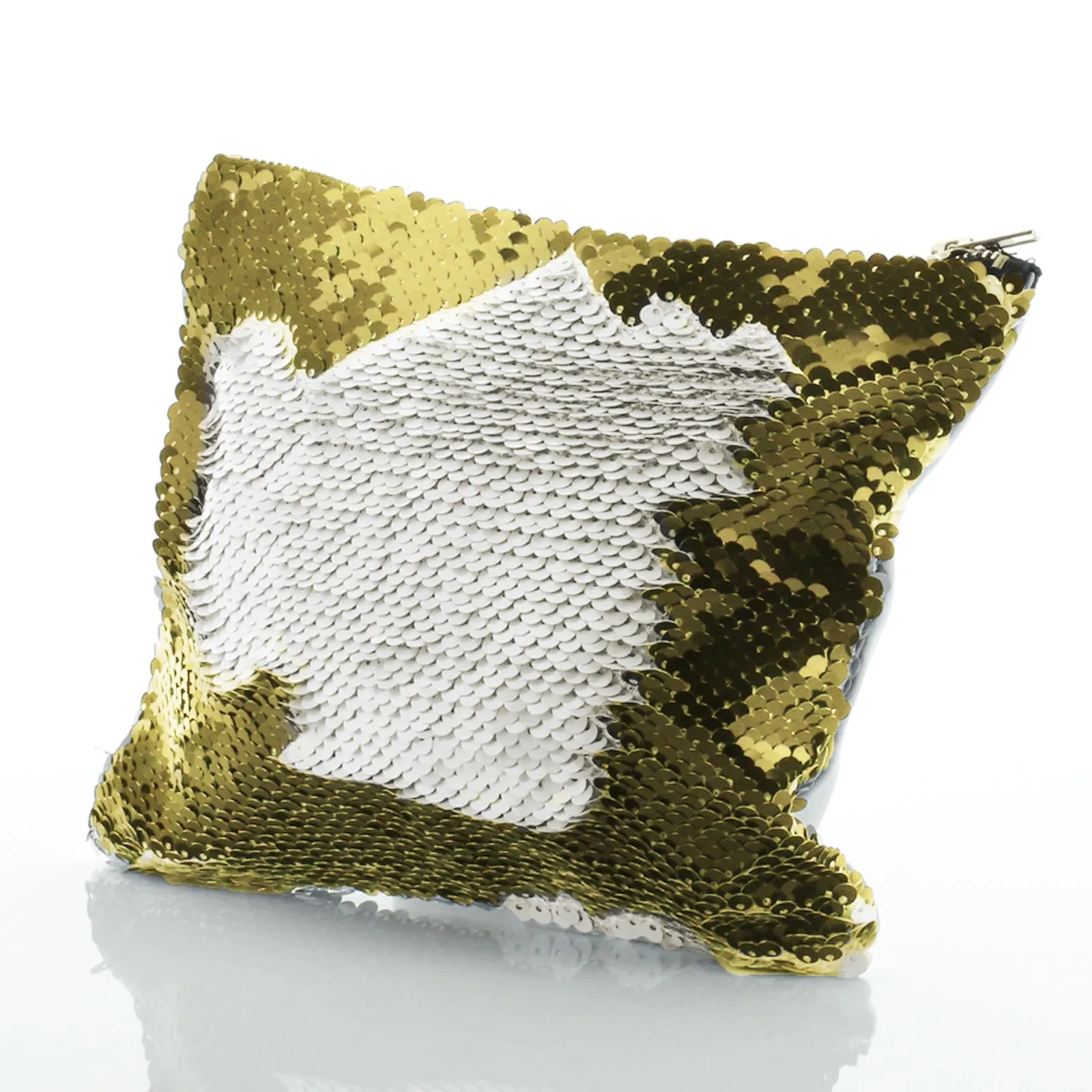Personalised Sequin Zip Bag with Hippo Rain Drop Glitter Print and Cute Text