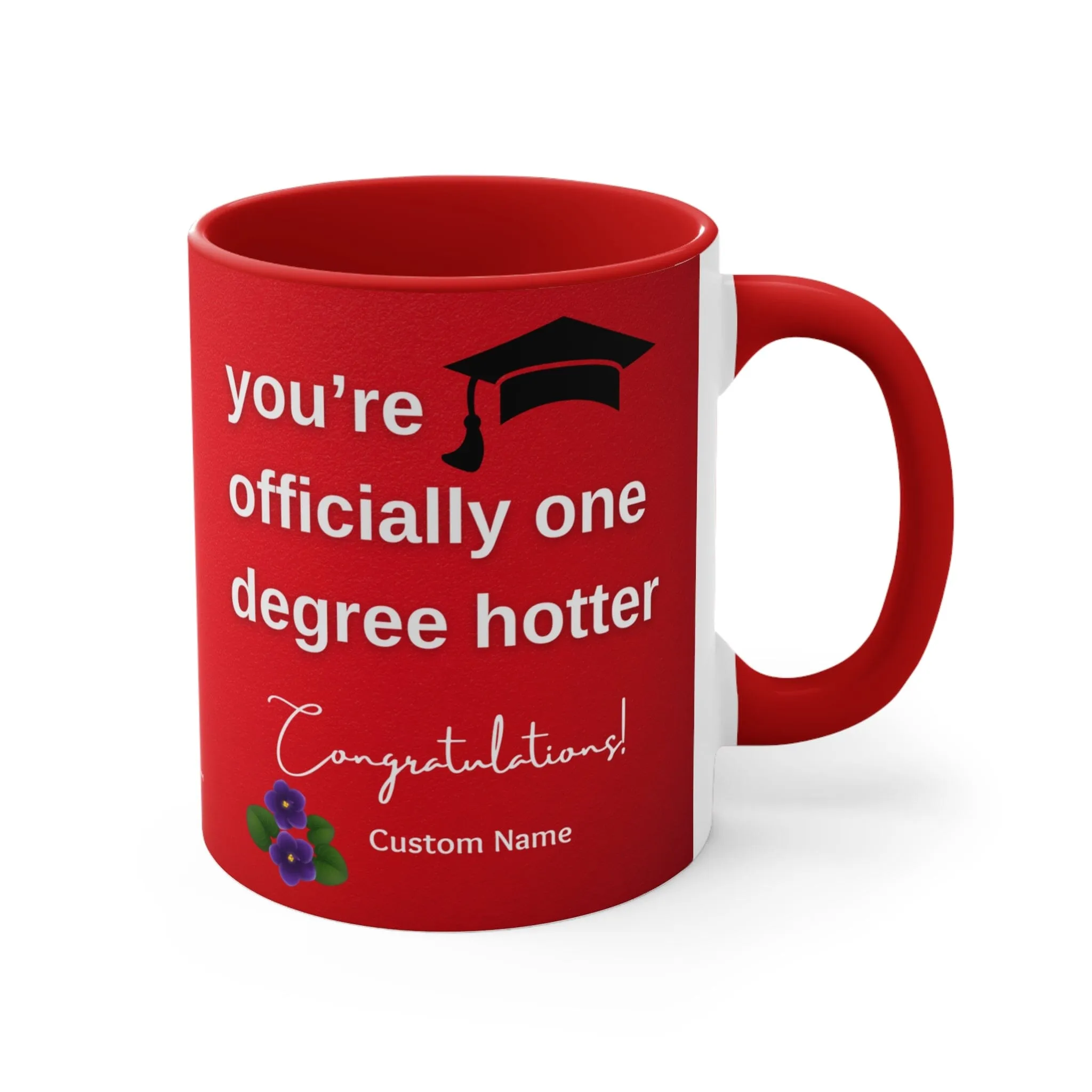 Personalized Red and White Graduation Coffee Mug