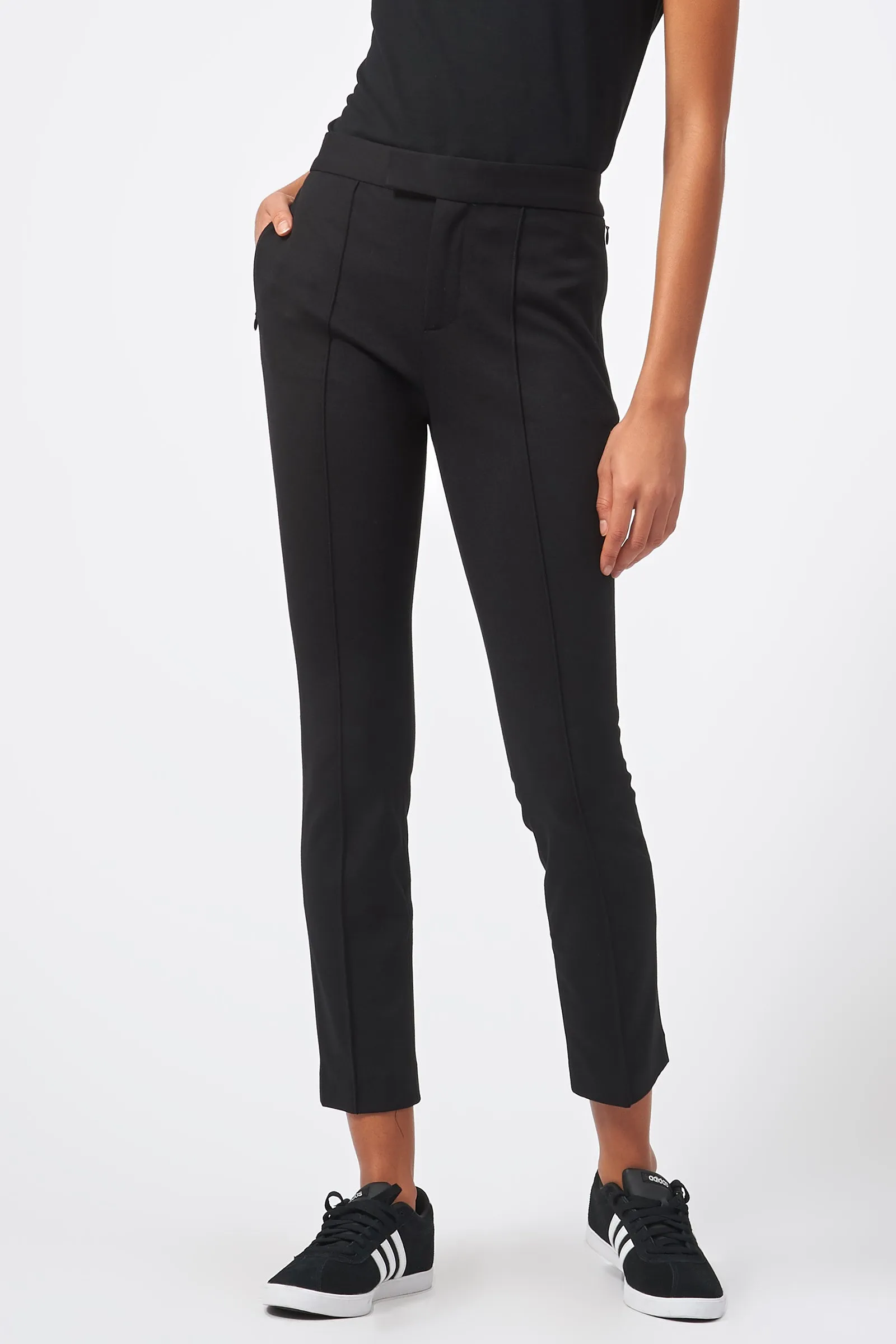 Pintuck Ponte Stovepipe Pant