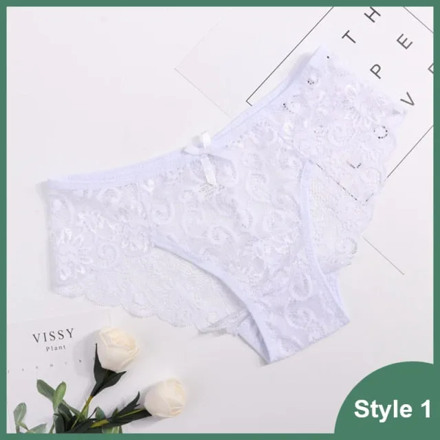 Plus Size S/XL Fashion High Quality Women's Panties Transparent Underwear Women Lace Soft Briefs Sexy Lingerie Intimates