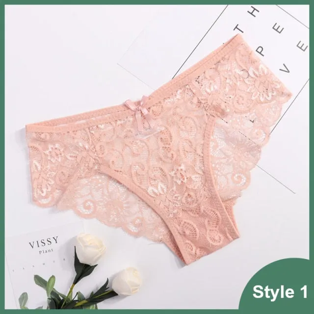 Plus Size S/XL Fashion High Quality Women's Panties Transparent Underwear Women Lace Soft Briefs Sexy Lingerie Intimates