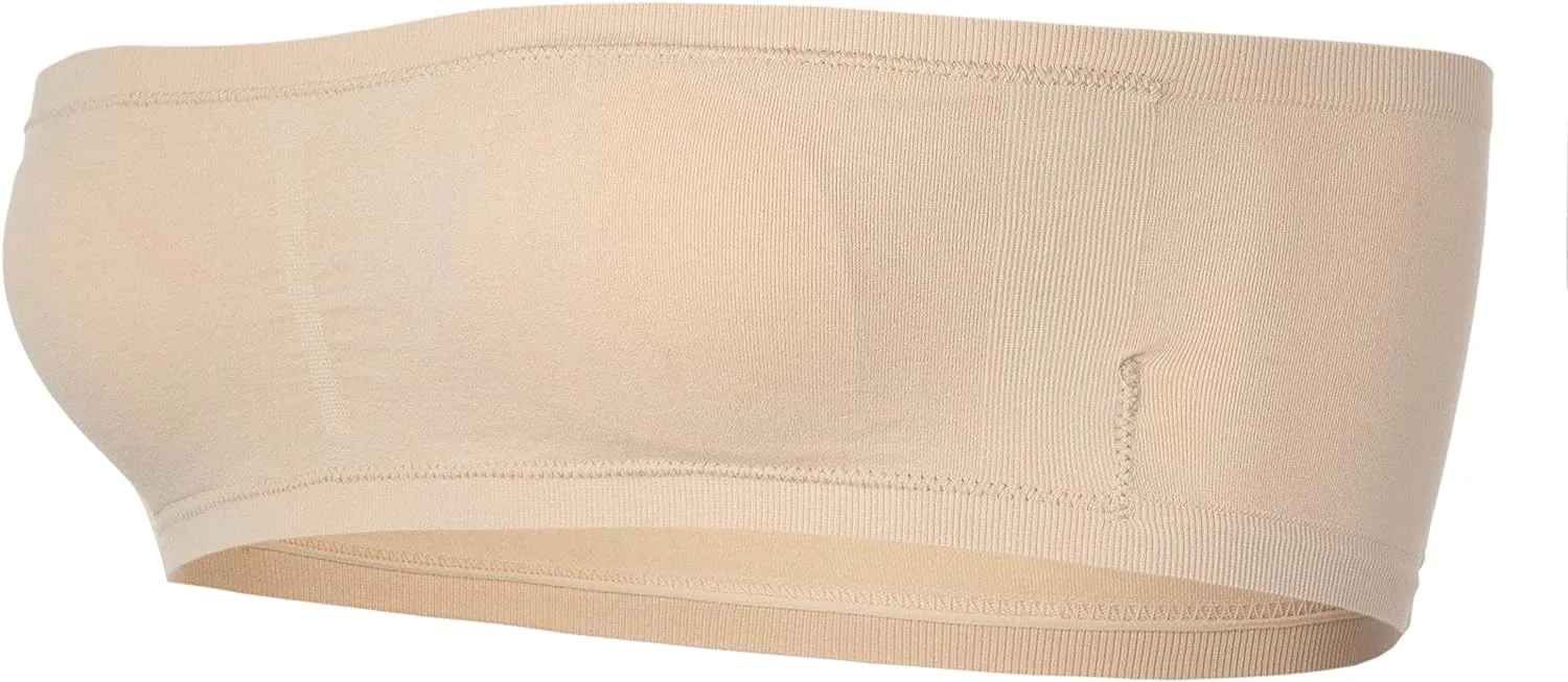 Popular Girl's Bandeau Bra with Removable Padding - Strapless Tube Bra for Girls and Teens, Seamless