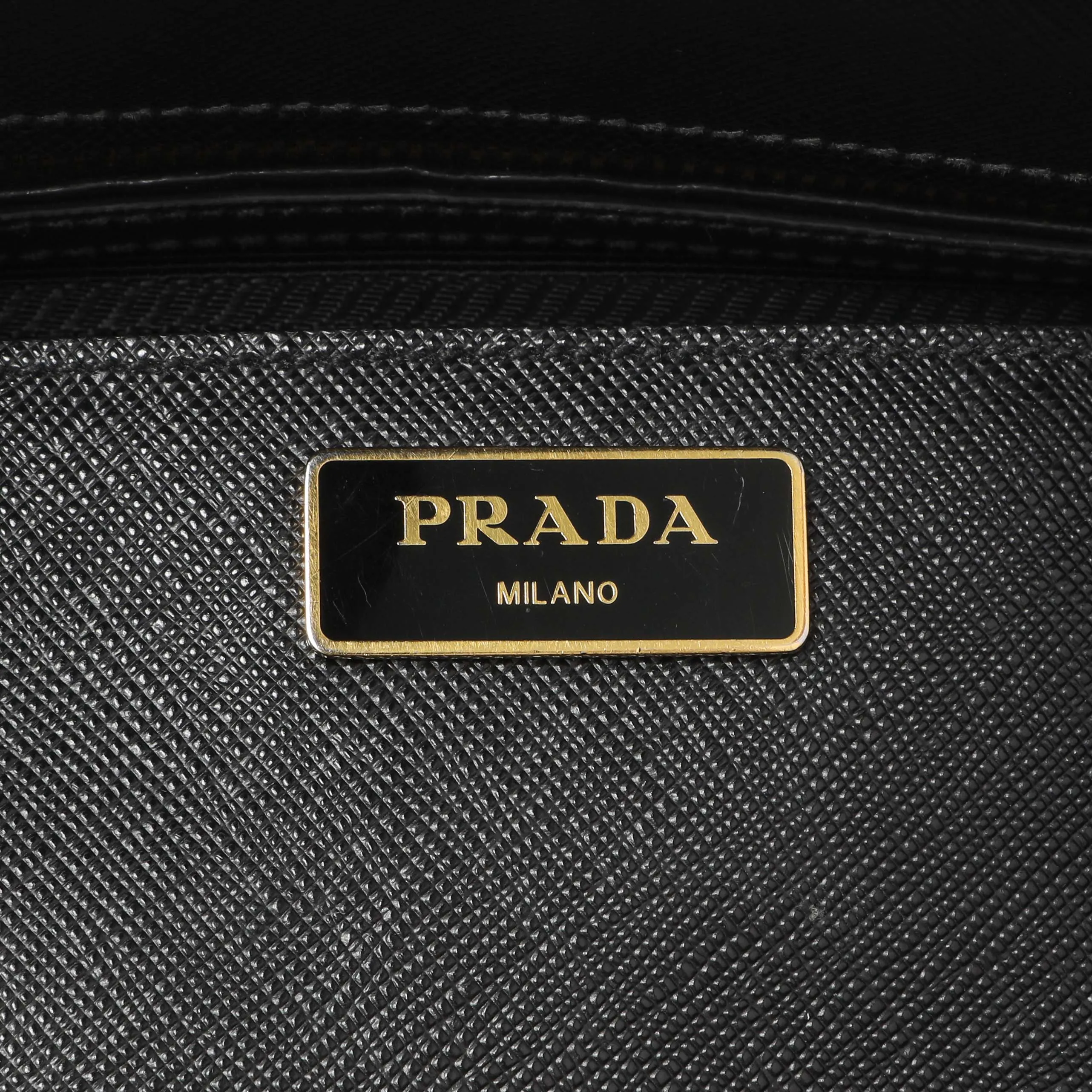 Prada Black Saffiano Medium Galleria Double Zip Tote