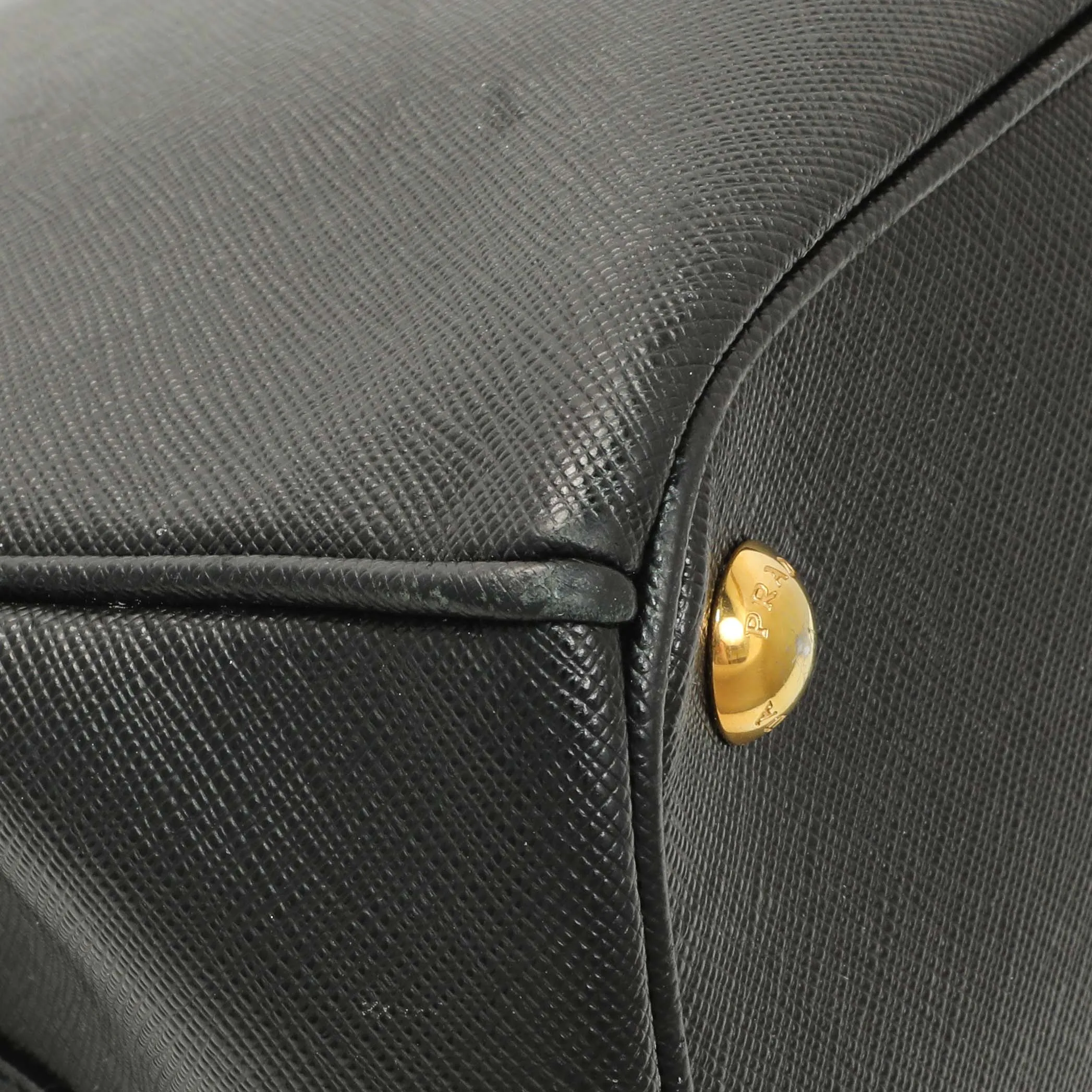 Prada Black Saffiano Medium Galleria Double Zip Tote