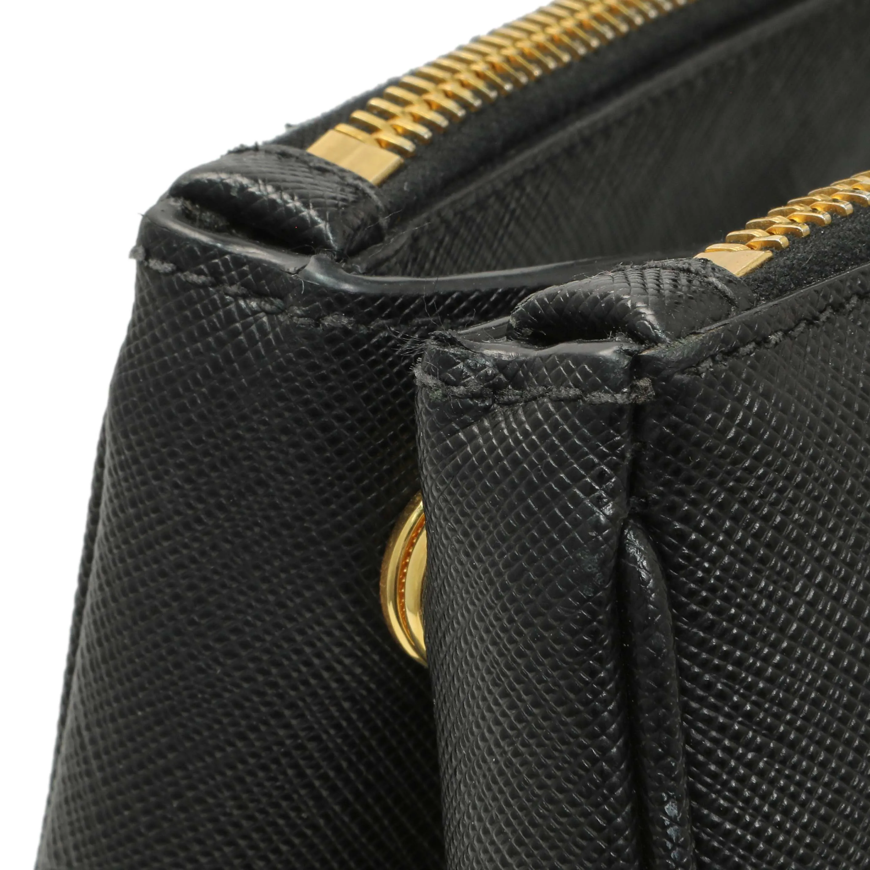 Prada Black Saffiano Medium Galleria Double Zip Tote