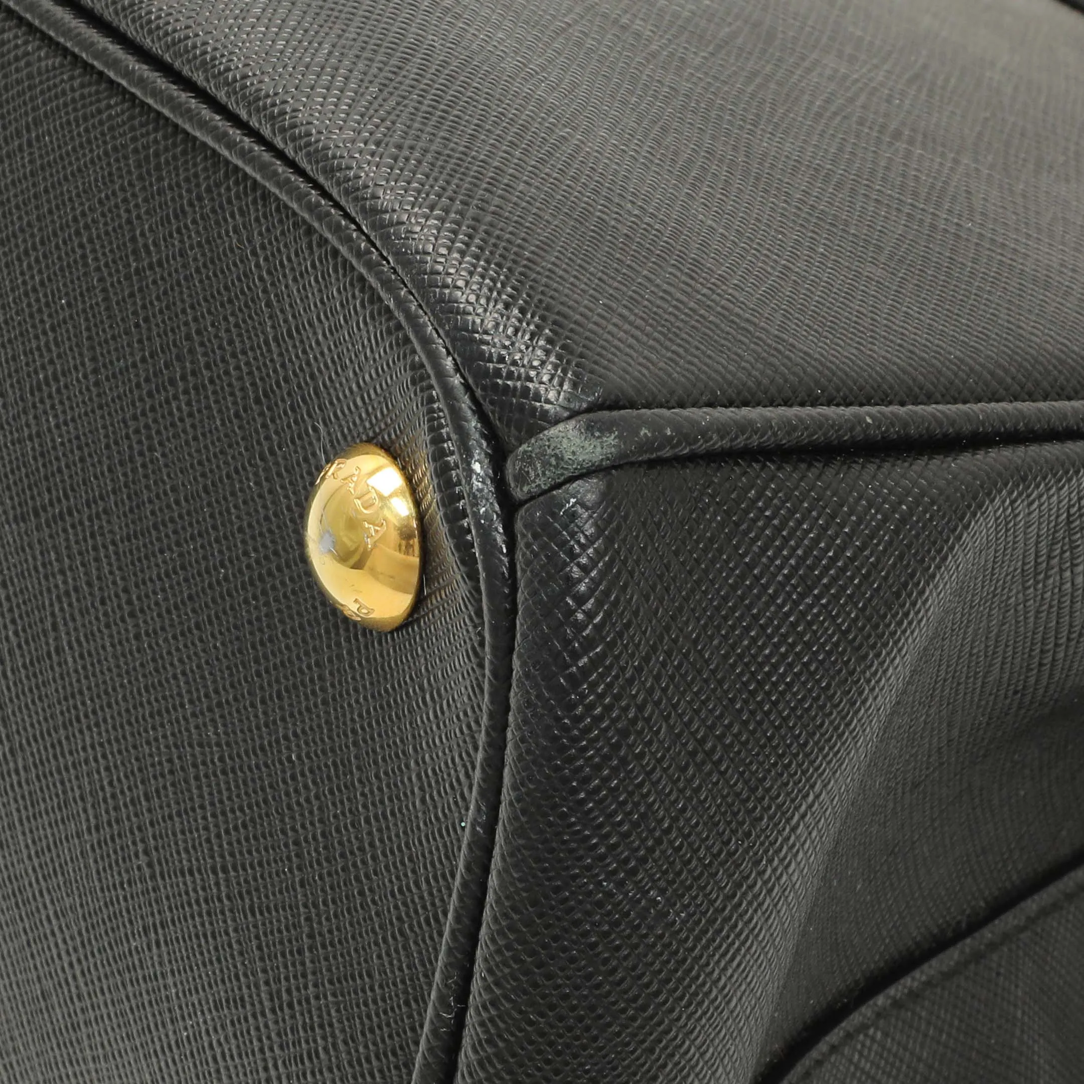 Prada Black Saffiano Medium Galleria Double Zip Tote